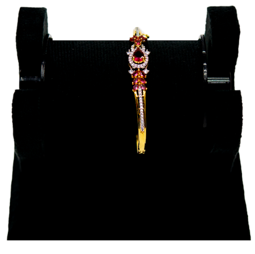 Gold Bracelet with Red Stone Centrepiece